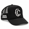 Crunk Cowboy black trucker cap, front view