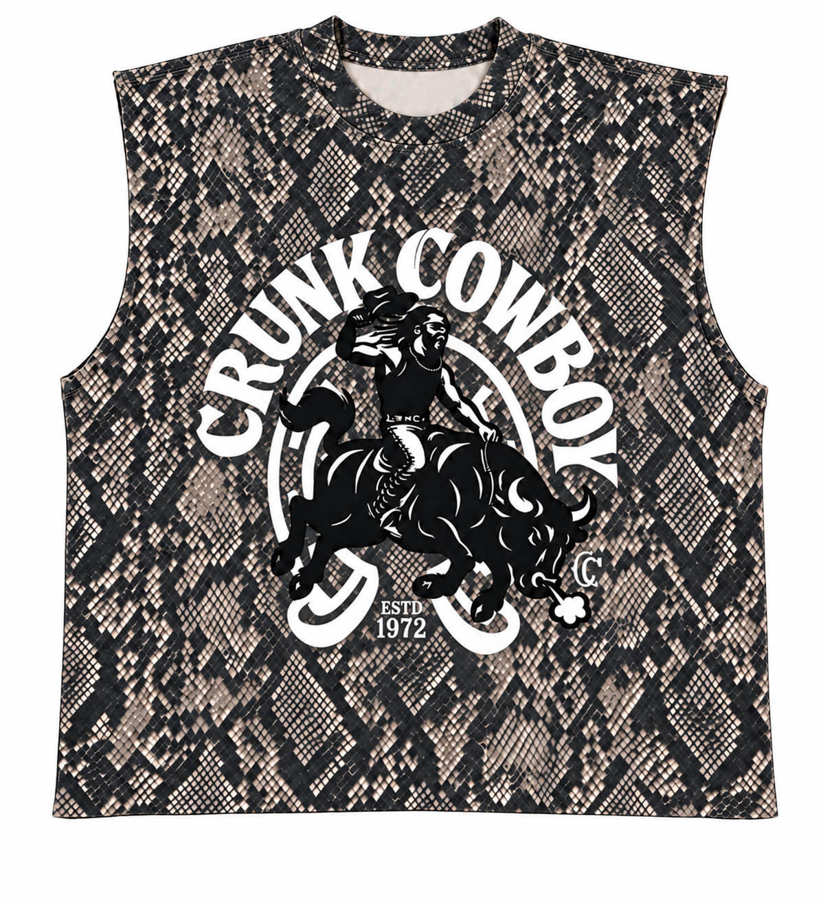 CC LIMITED EDITION SNAKE SKIN CUT OFF on white background
